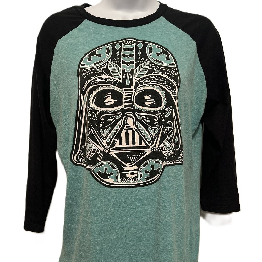 Pop Culture-vibe Star Wars Darth Vader "Day of the Dead" Raglan Tee, Men's Med